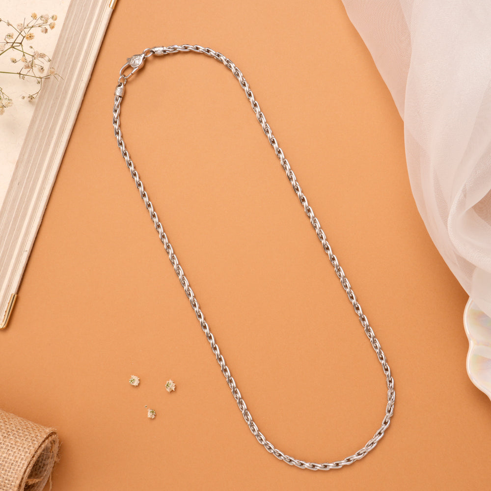 Royal Woven Design Men’s Silver Chain
