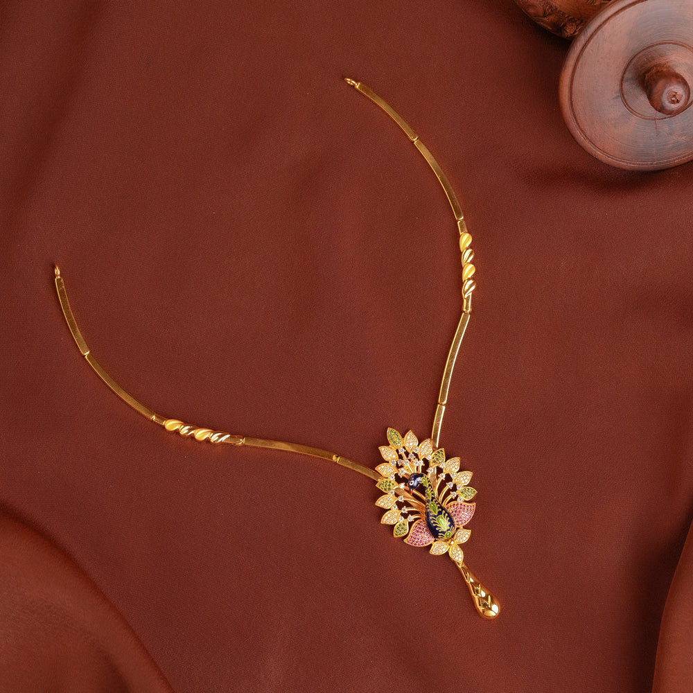 Gold Peacock Pendant Necklace