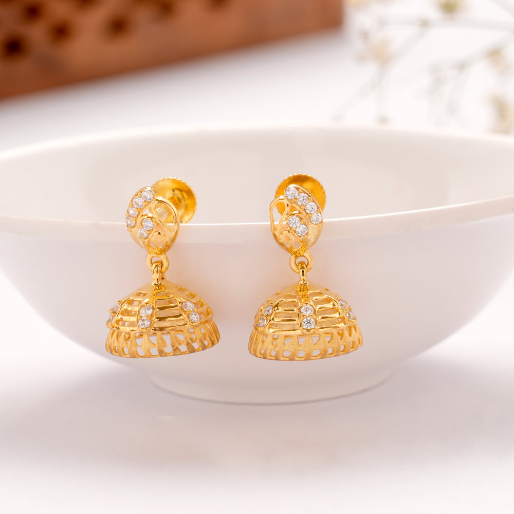 Traditional Bell Shape Gold Plated Jhumkas