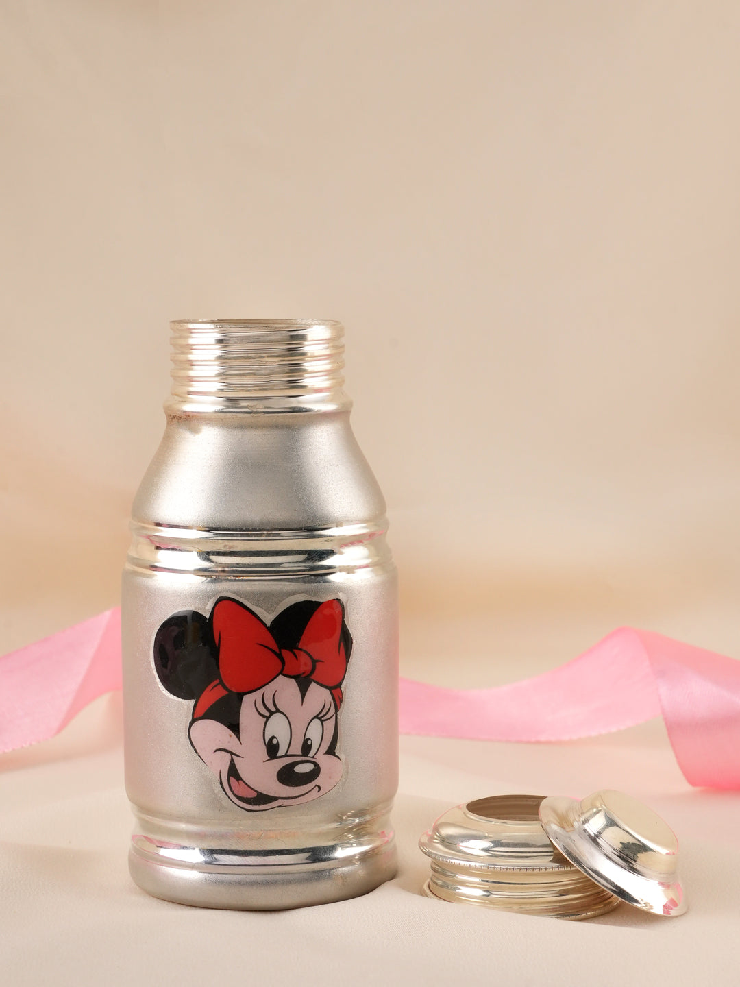 Minnie Charm Crafted in Silver Feeding Bottle