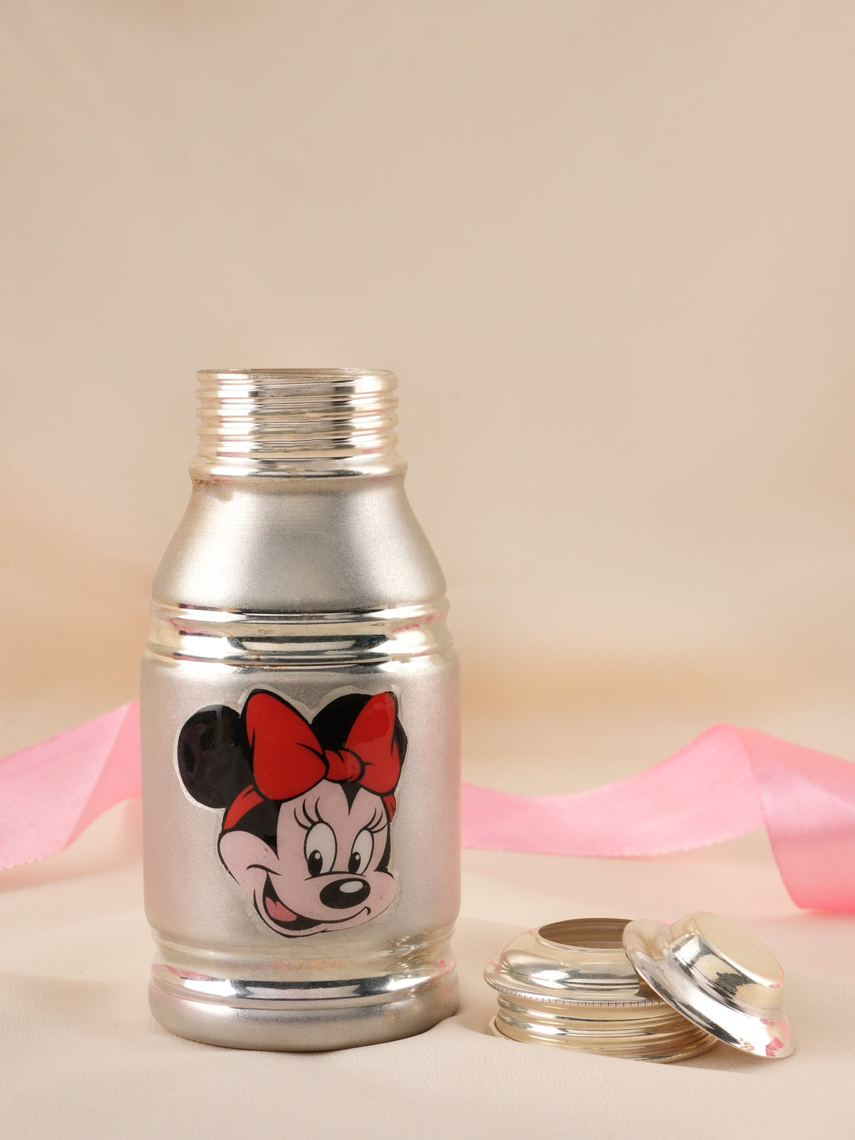Minnie Charm Crafted in Silver Feeding Bottle