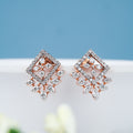 Geometric Design Leafy Pattern Diamond Earring