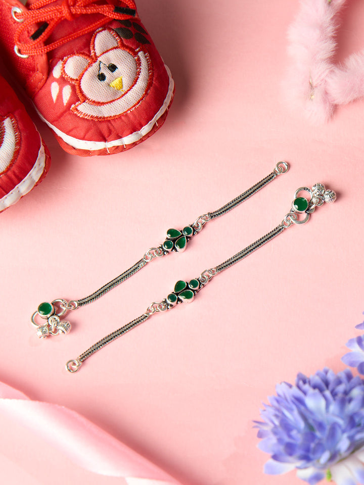 Emerald Glint Antique Baby Anklet