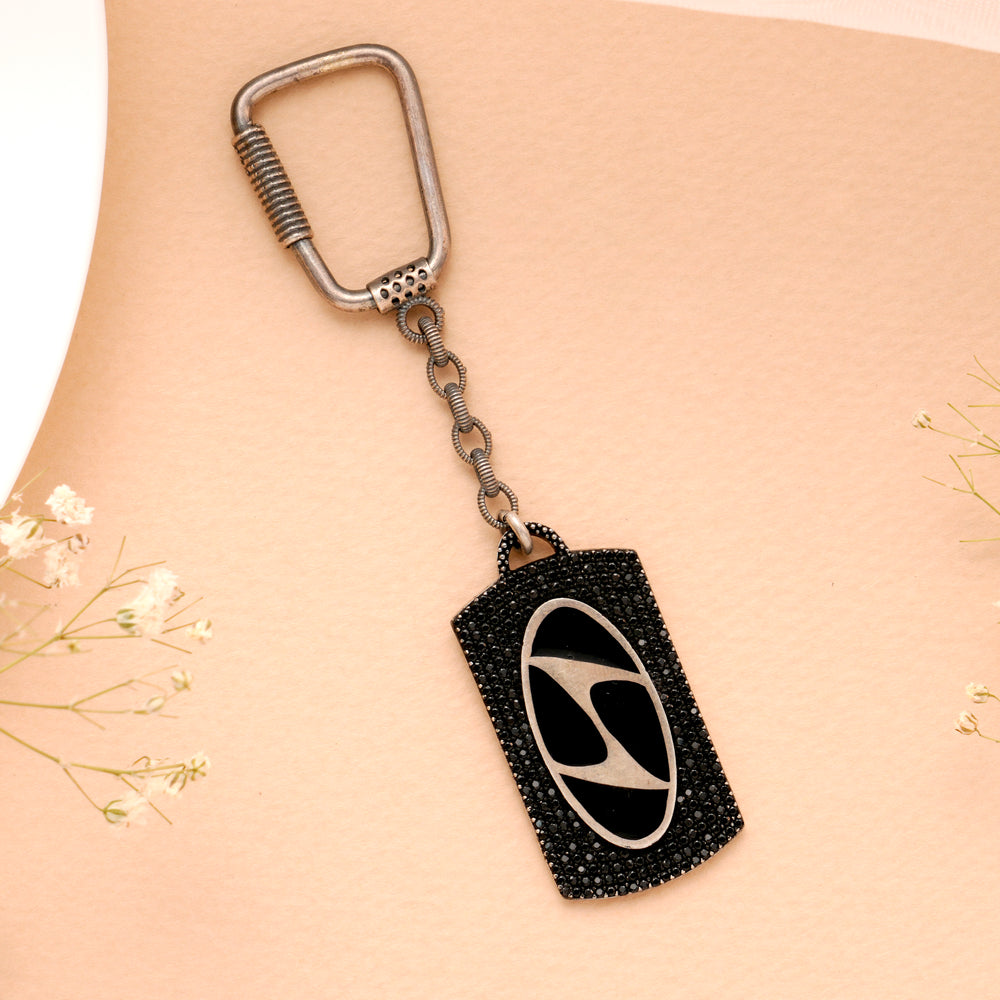 Hyundai Car Silver Keychain