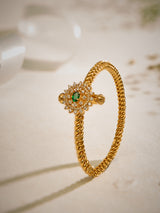 Emerald Flower Single Openable Bangle