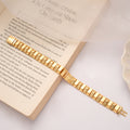 Broad Link Design Men’s Golden Bracelet