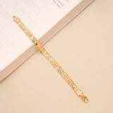 Sleek Link Design Men’s Golden Bracelet