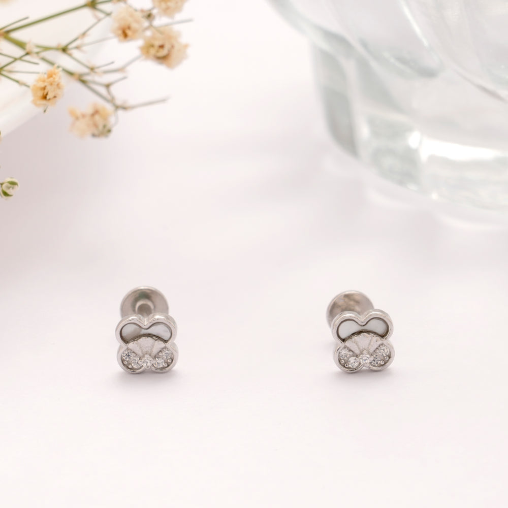 Silver Clove of Tiny Stone Studs