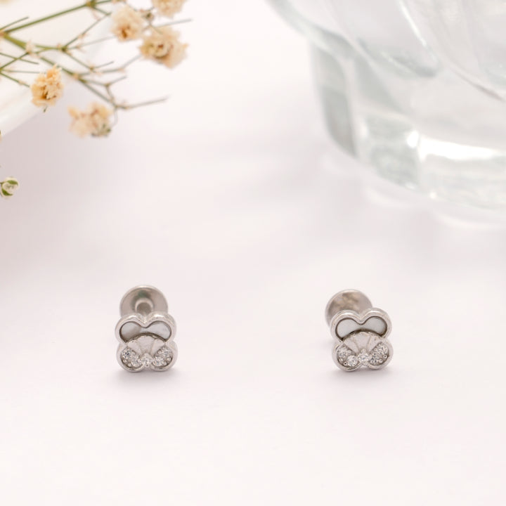 Silver Clove of Tiny Stone Studs