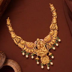 Ram Seetha Nagas Pearl Drops Gold Necklace