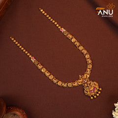 Antique Lakshmi Peacock Ruby Gold Haram