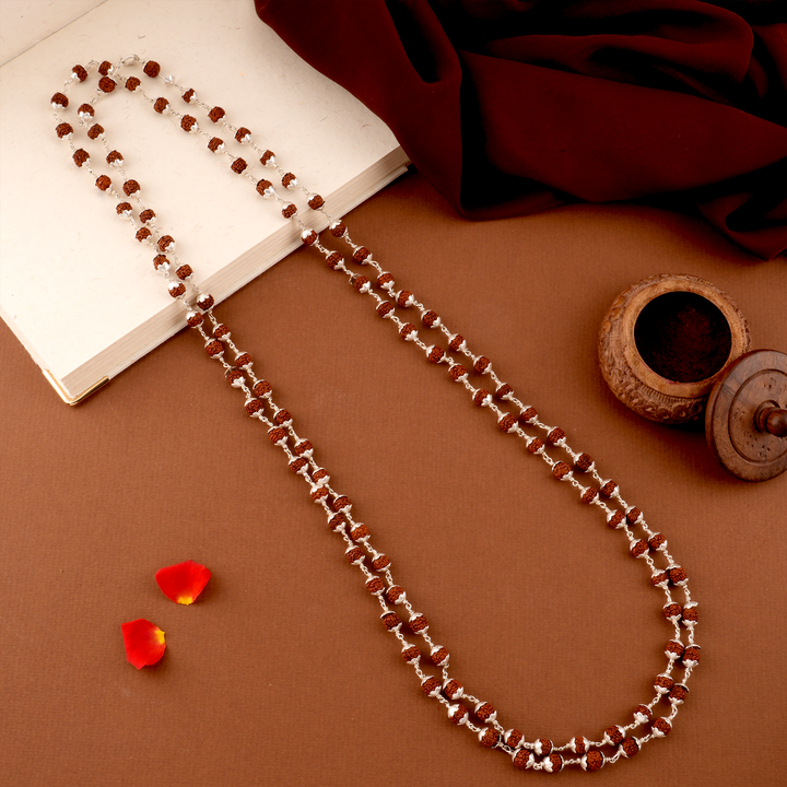 Heritage Style Silver Rudraksha Malai