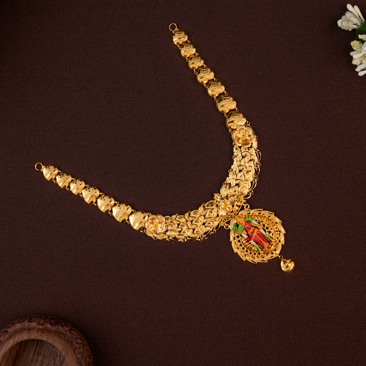 Goddess Madurai Meenakshi Amman  Blossom Gold Necklace