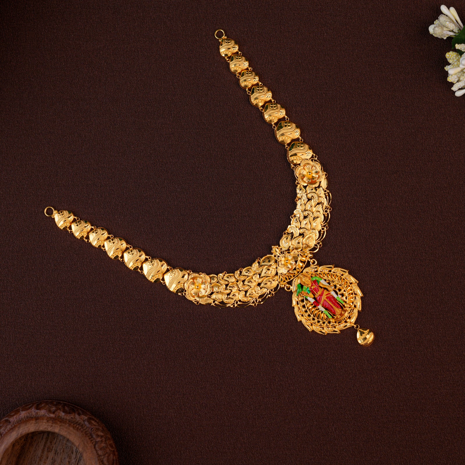 Goddess Madurai Meenakshi Amman  Blossom Gold Necklace