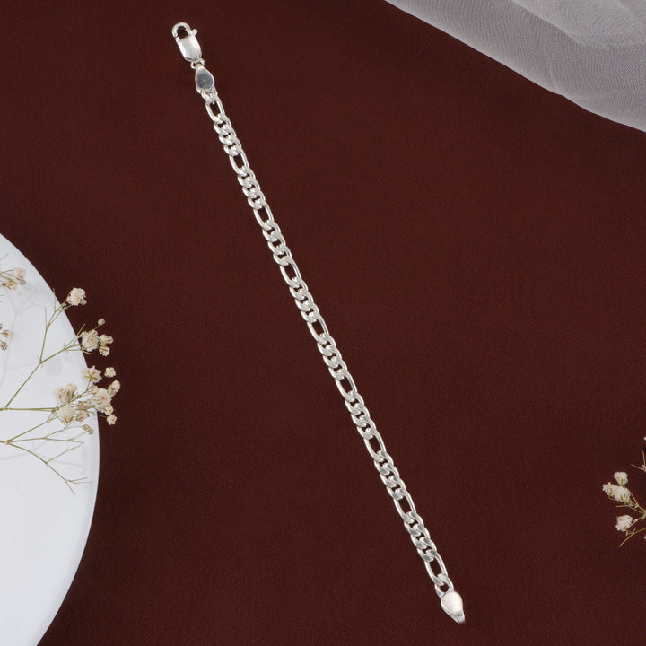 Classic Figaro Design Silver Bracelet