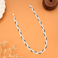Dual Tone Black Silver Braided Chain