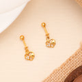 Heart Shape White Stone Golden Koppu