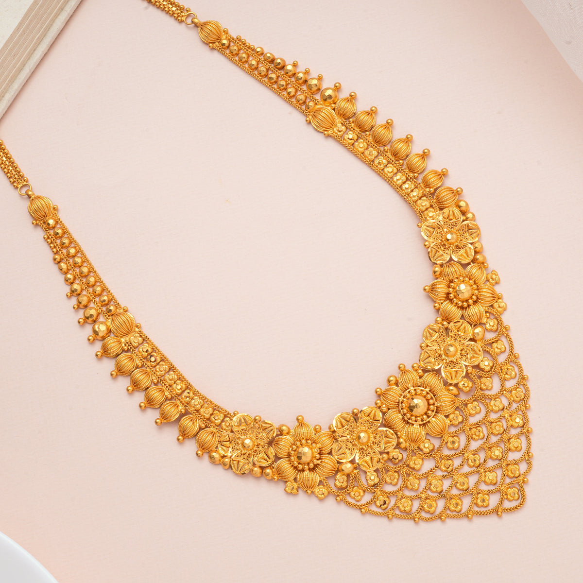 Designer Trendy Floral Gold Haram