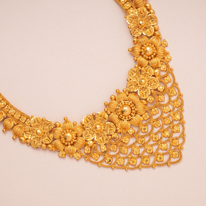 Designer Trendy Floral Gold Haram