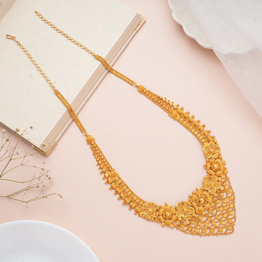 Designer Trendy Floral Gold Haram