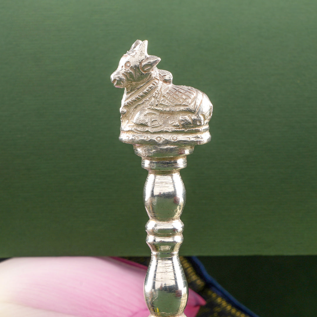 Temple Style Nandi Silver Bell