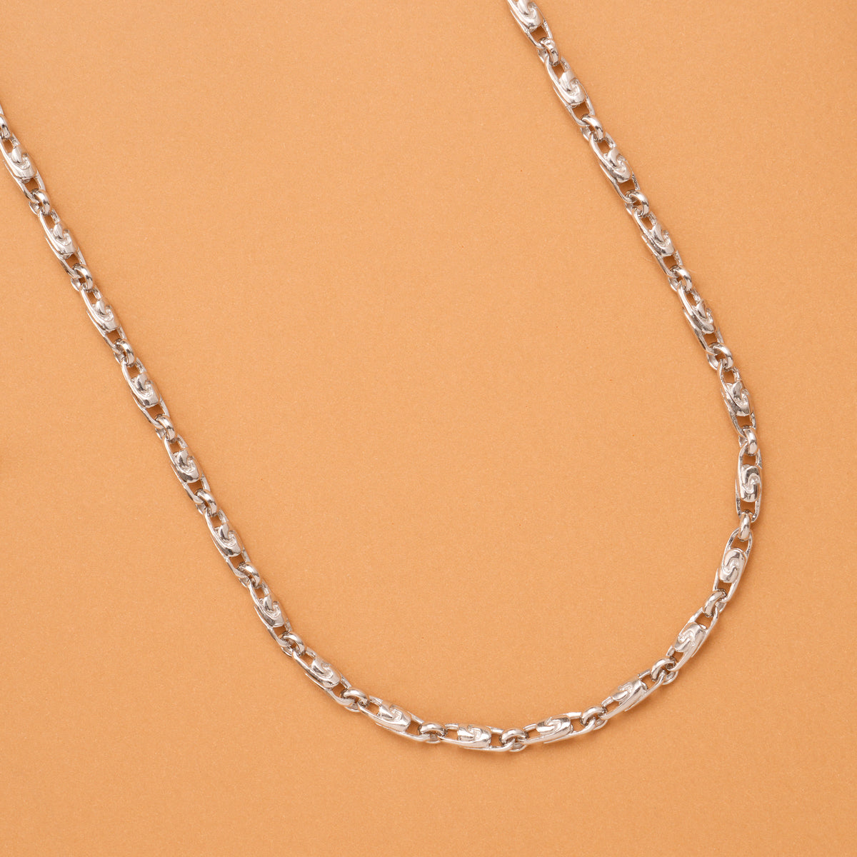 Modern Twist Design Silver Chain