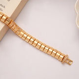 Geometric Pattern Golden Bracelet for Men