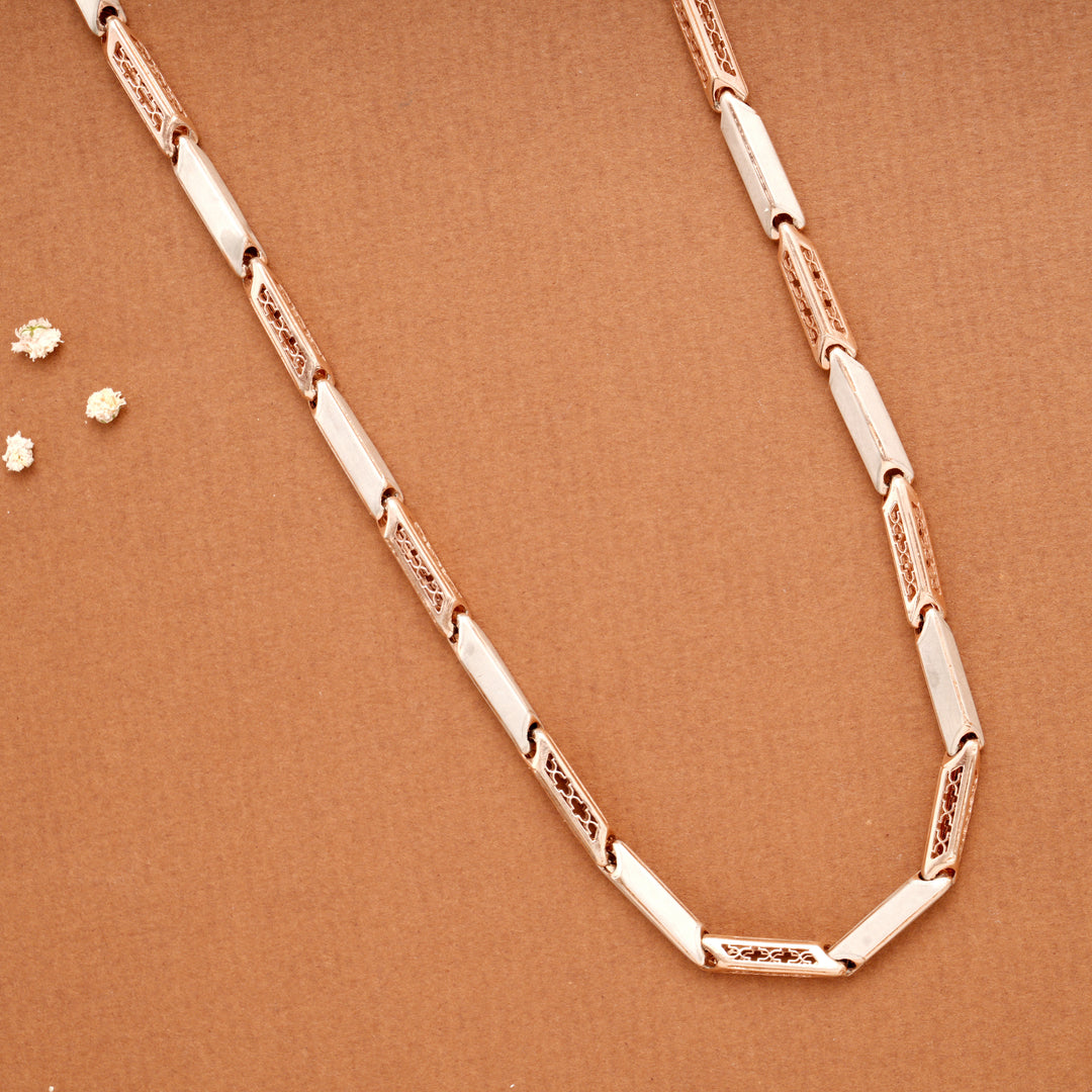 Double Tone Link Design Silver Men’s Chain