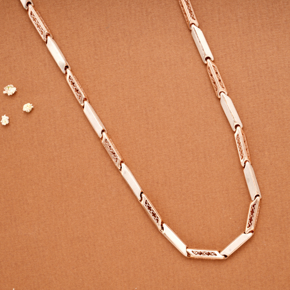 Double Tone Link Design Silver Men’s Chain