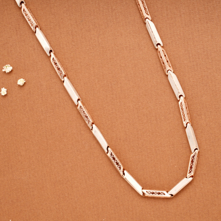 Double Tone Link Design Silver Men’s Chain