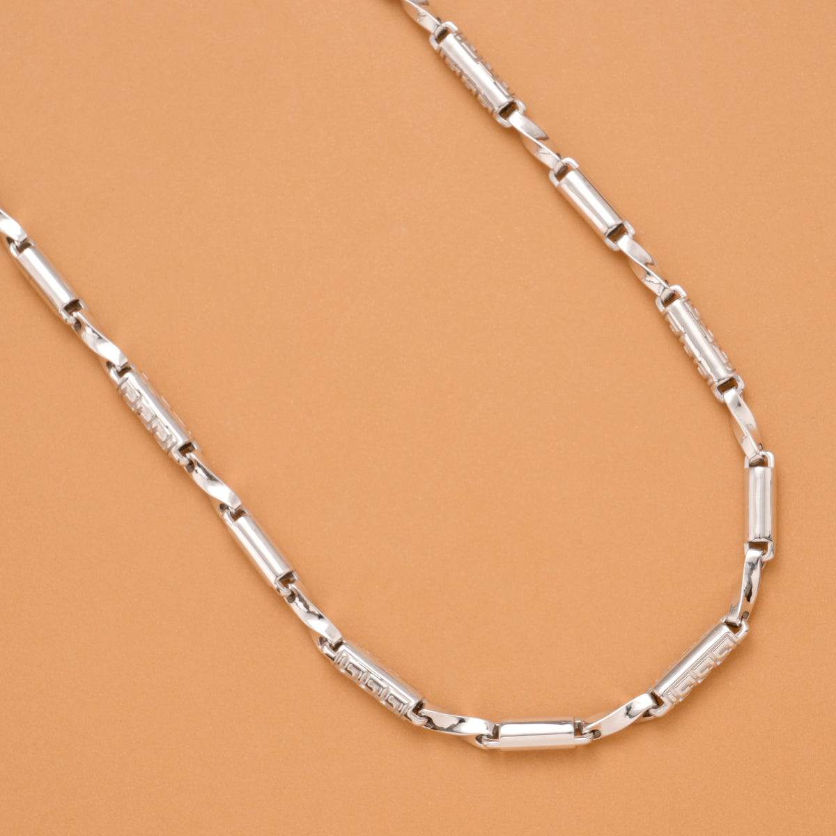 Modern Cylinder Link Silver for Men