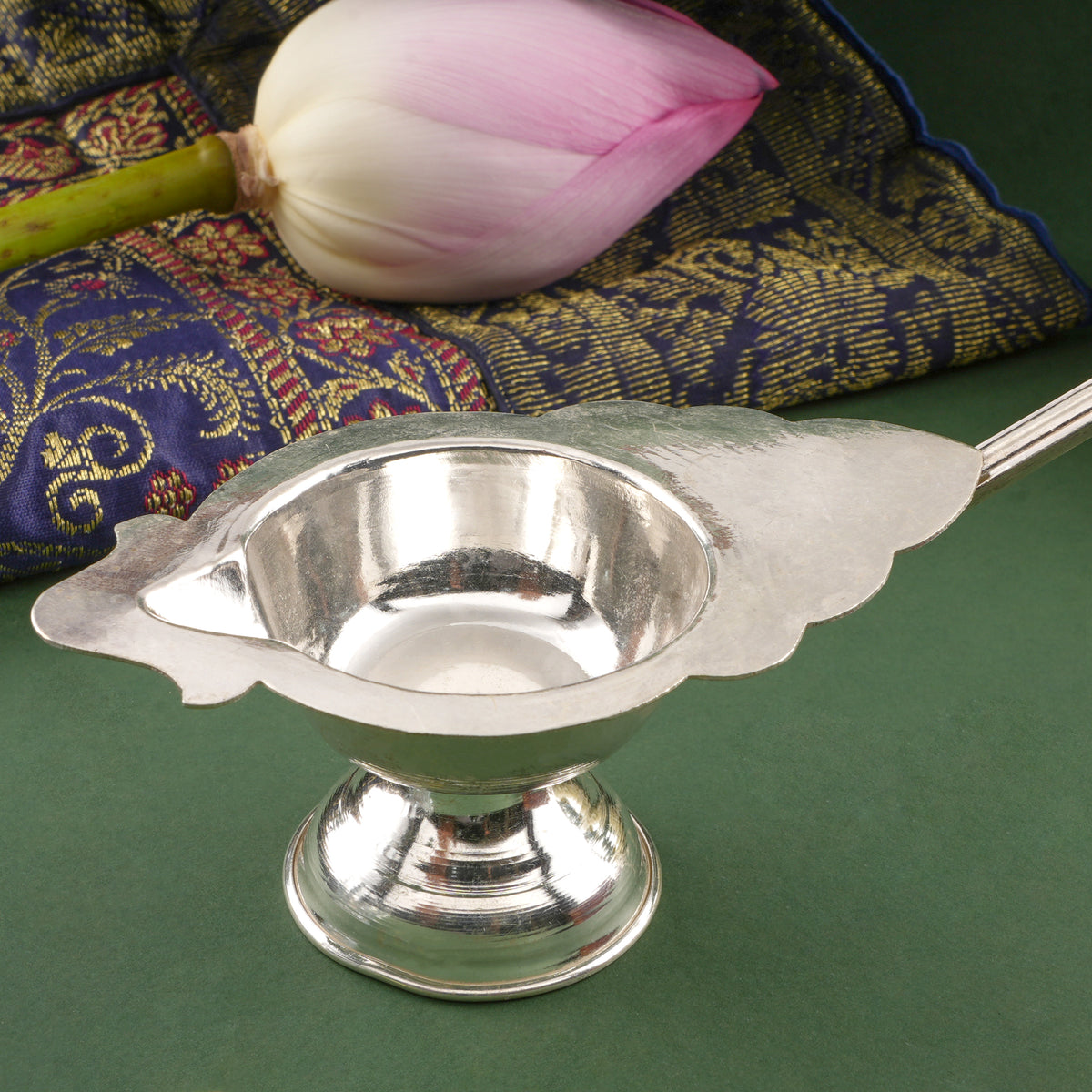 Classic Temple Silver Aarti Lamp