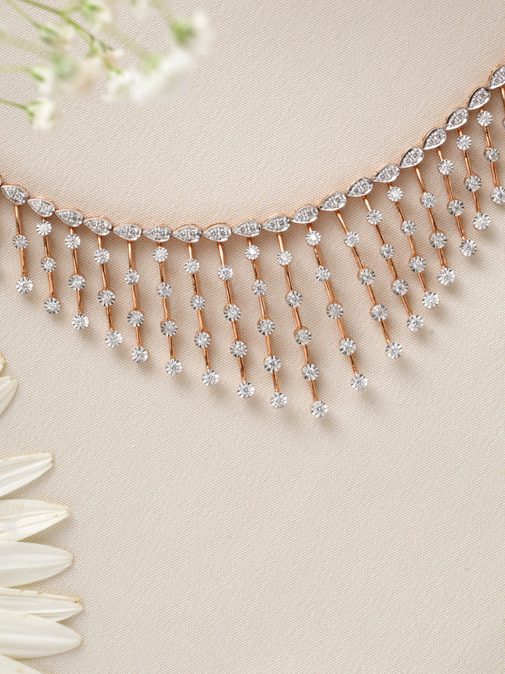 Diamond Rainfall Rose Gold Necklace