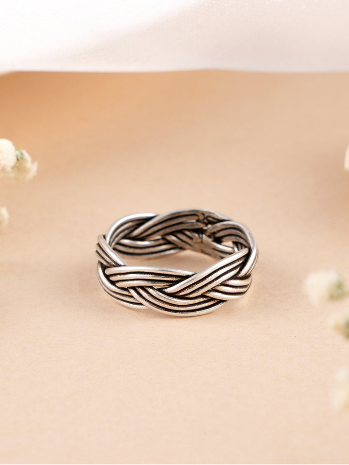 Chunky Silver Braid Ring