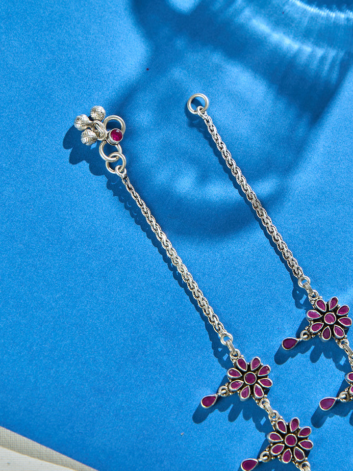 Graceful Lotus Drops Antique Anklet