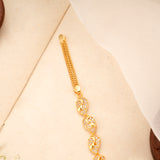 Mango Leaf White Stone Golden Bracelet