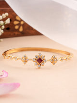 Floral Ruby Stone Oval Kada