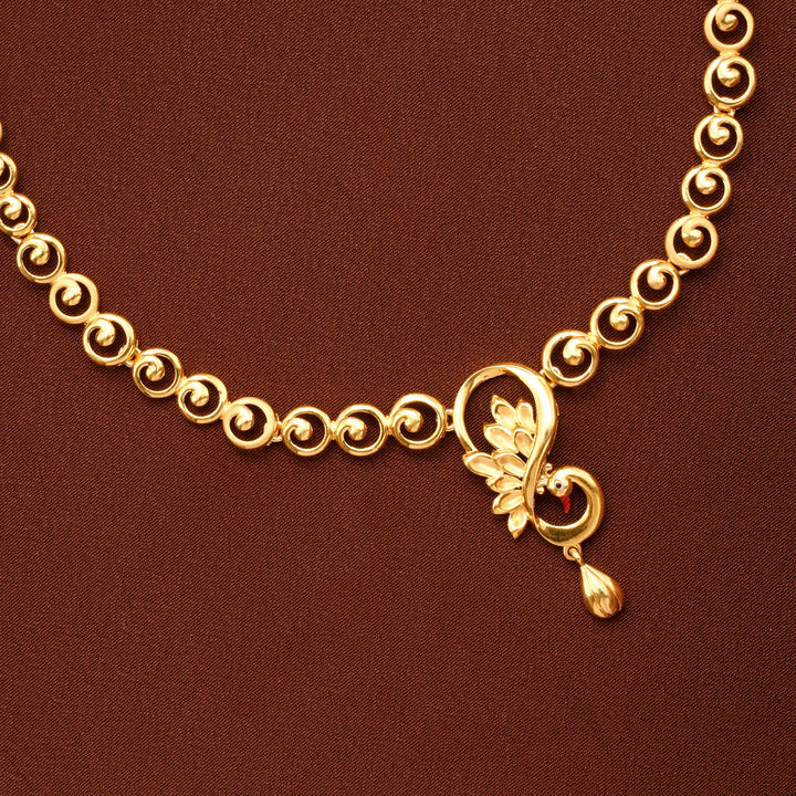 Elegant Peacock Casting Gold Necklace