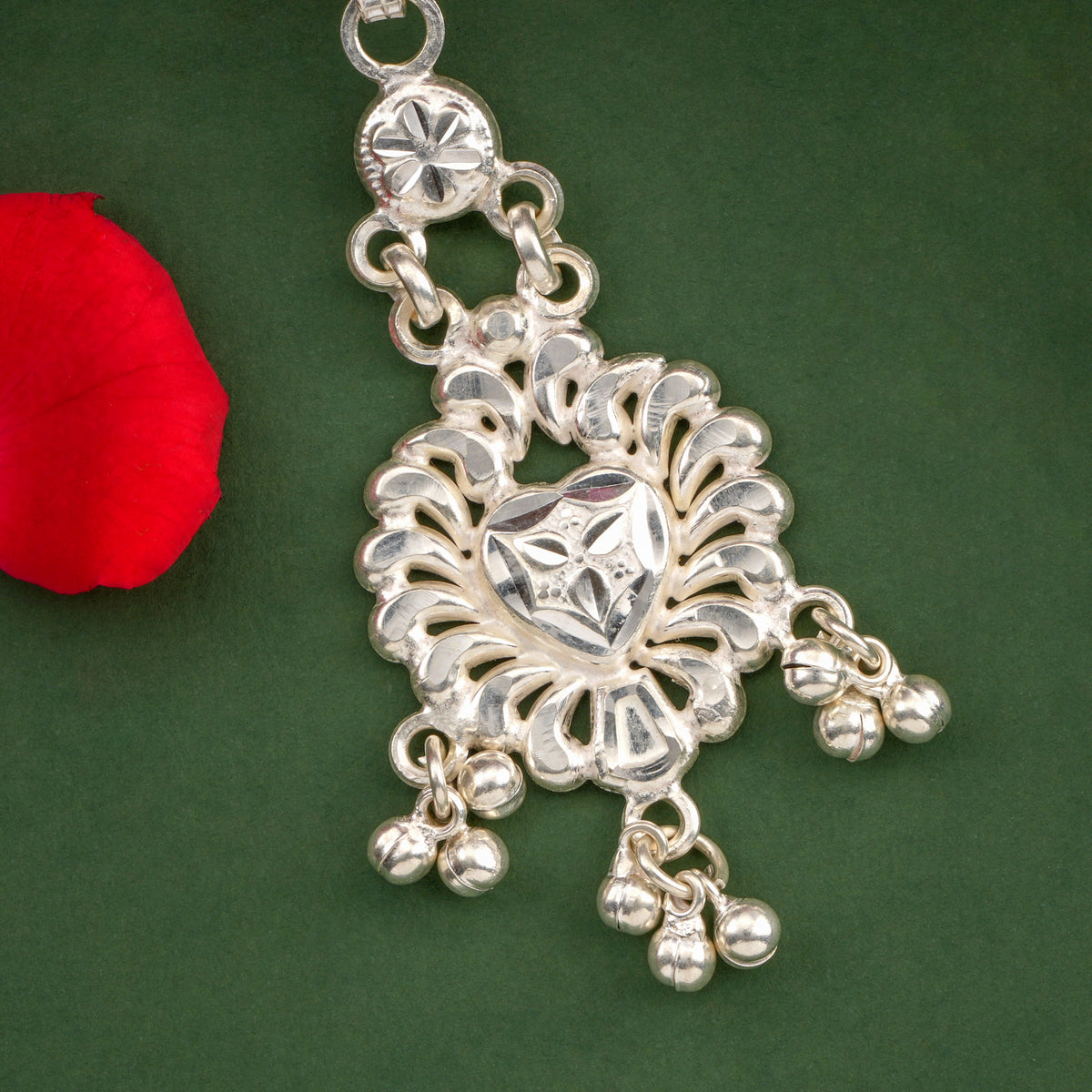 Divine Floral Silver Keychain
