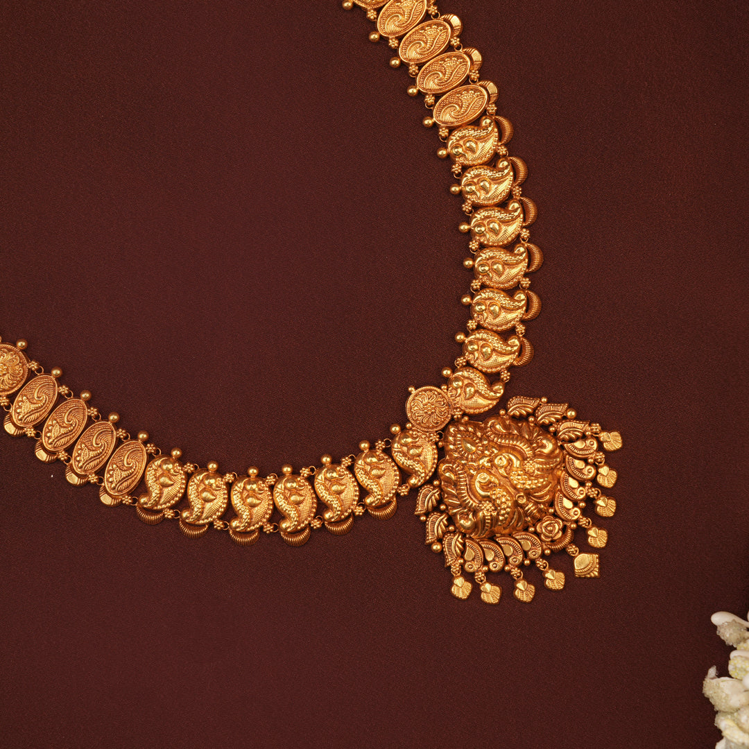 Traditional Dual Nagas Peacock with Gold Leaf Haram