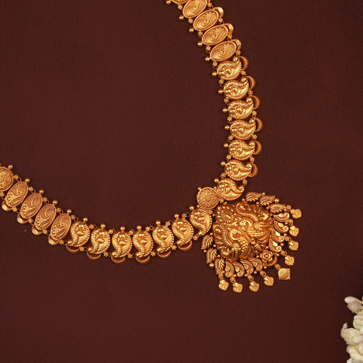 Traditional Dual Nagas Peacock with Gold Leaf Haram