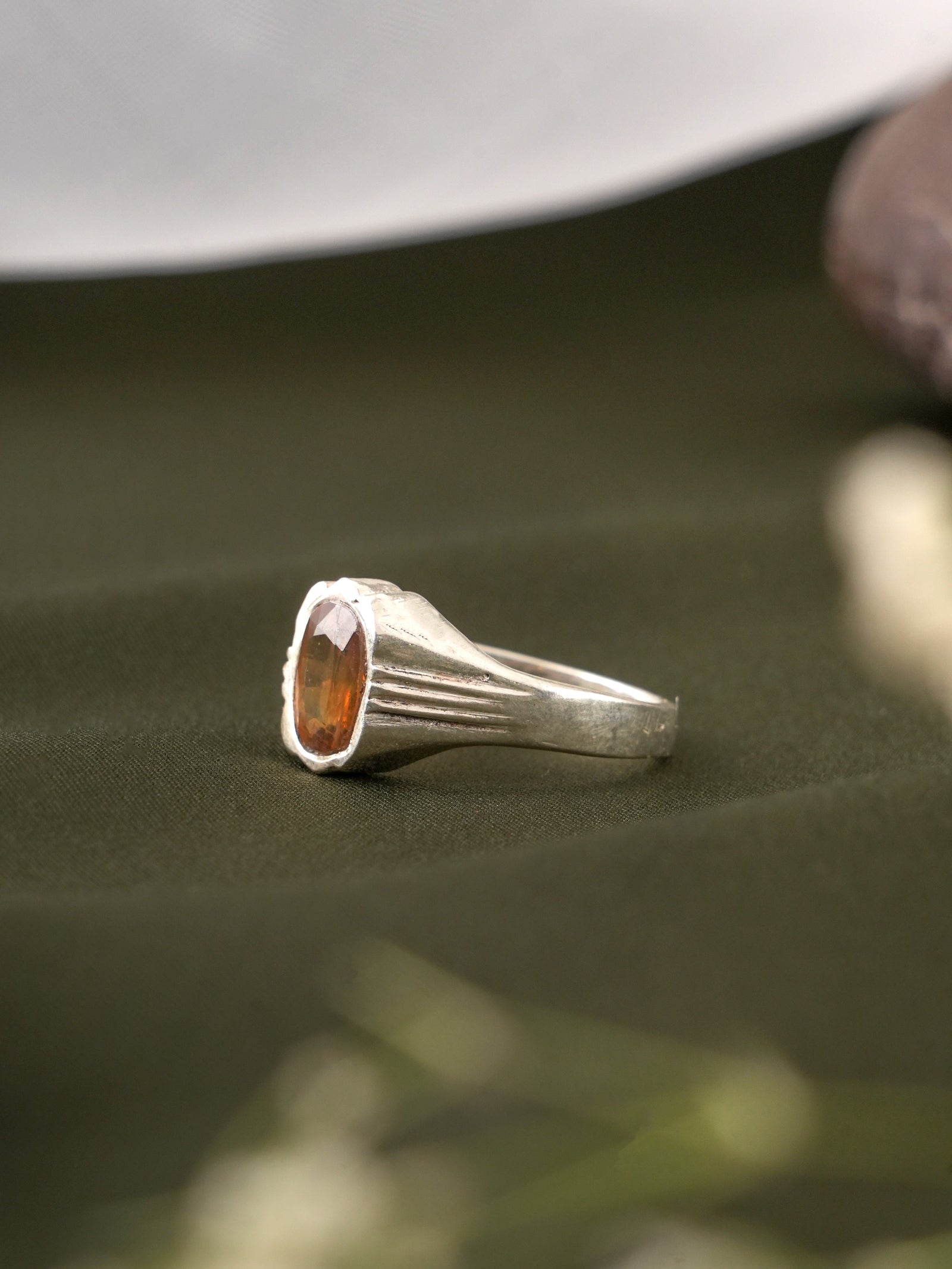 Minimalistic Yellow Sapphire Silver Ring