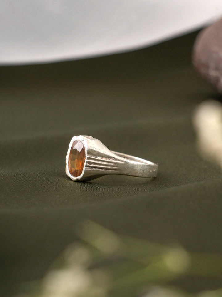 Minimalistic Yellow Sapphire Silver Ring