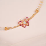 Butterfly Ruby Stone Gold Necklace