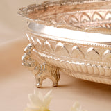 Elegant Round Silver Thamboolam Plate