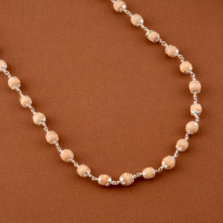 Sacred Ayyappan Traditional Silver Santhana Malai