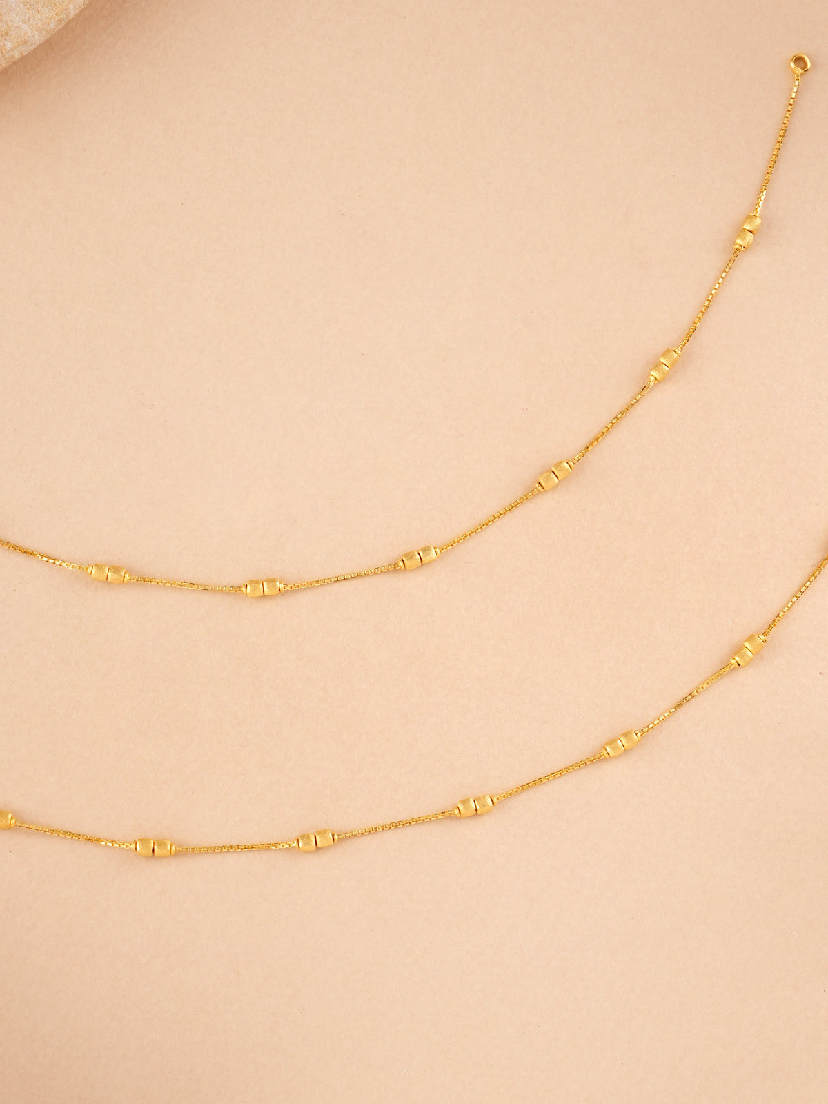 Fashionable Square Balls Gold Anklet