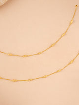 Fashionable Square Balls Gold Anklet
