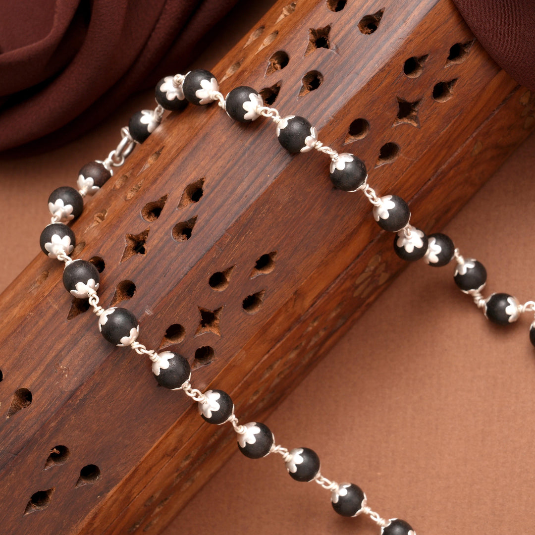 Traditional Karungali Silver Malai