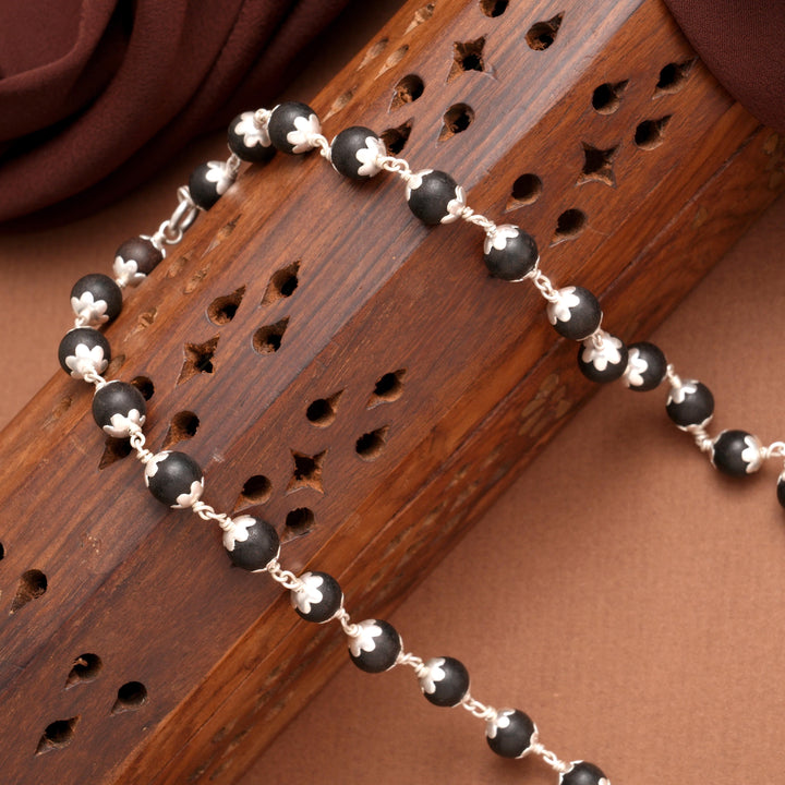 Traditional Karungali Silver Malai